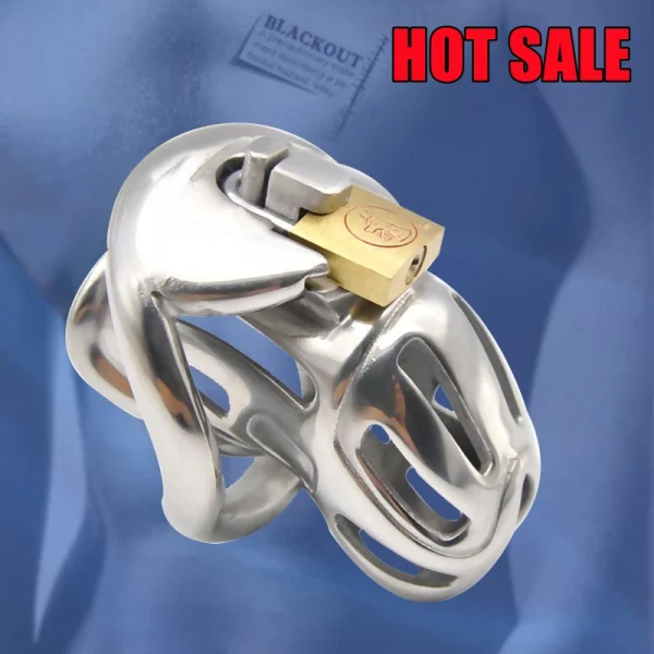 BLACKOUT Bester Preis Edelstahl Männliches Metall Keuschheitsgürtel mit eingebettetem modularem Design Cockring Penisring Sexspielzeug für Erwachsene