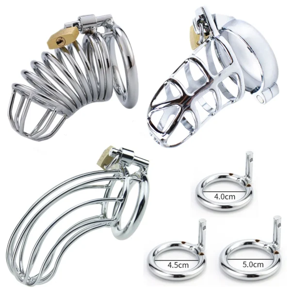 BDSM Sex Spielzeug für Männer Männliche Keuschheit Gerät Penis Lock Erotic Bondage Mann Loyalität Große Metall Cock Cage Homosexuell Hoden schmuck
